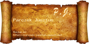 Parczek Jusztus névjegykártya